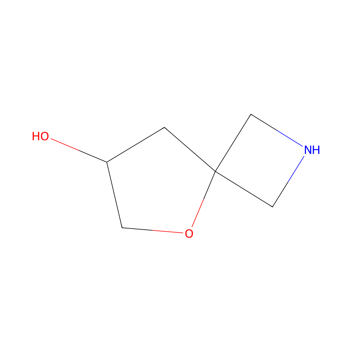 5-Oxa-2-azaspiro[3.4]octan-7-ol molecular structure, CAS 1613363-18-0