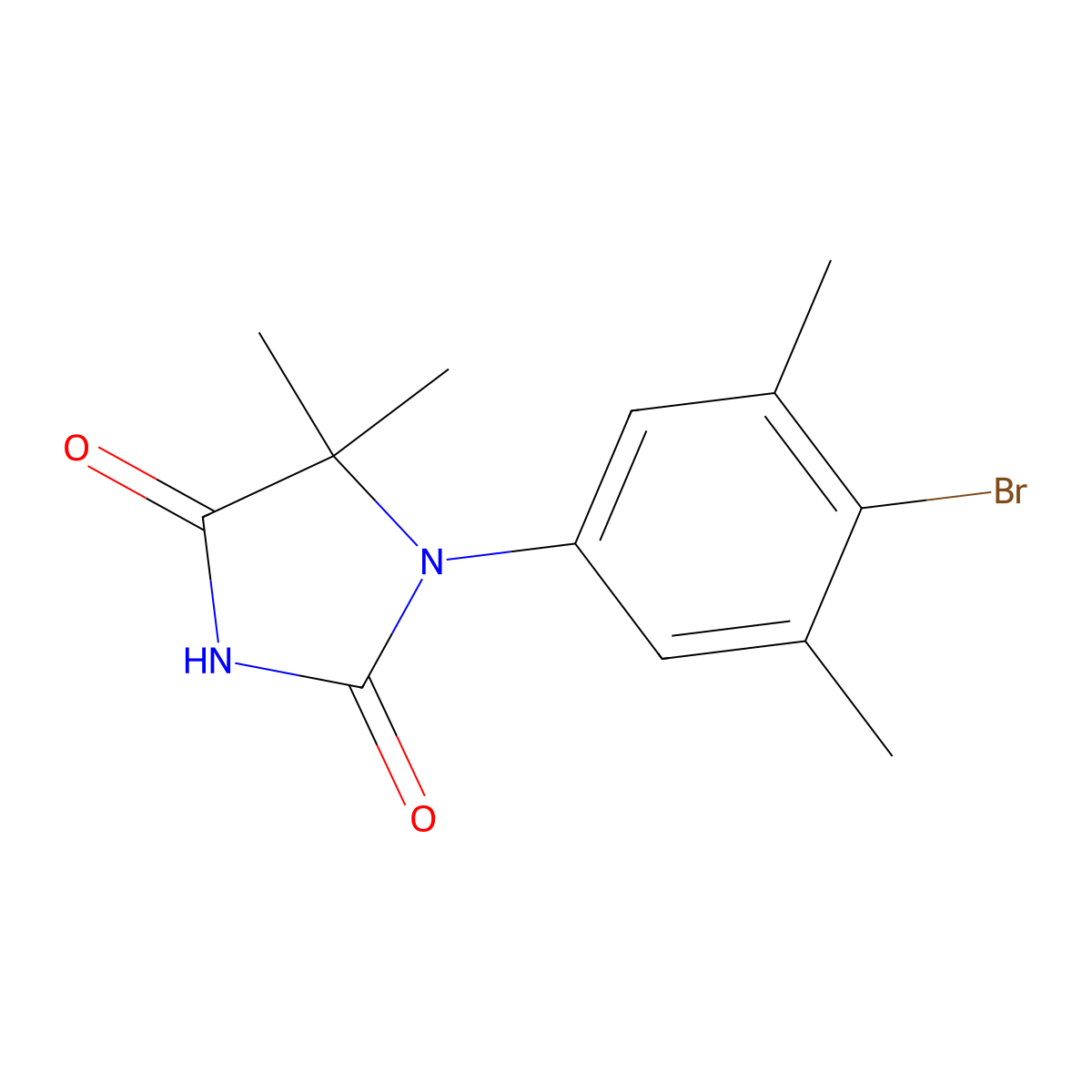 1-(4-Bromo-3,5-dimethylphenyl)-5,5-dimethylimidazolidine-2,4-dione molecular structure, CAS 1613373-40-2