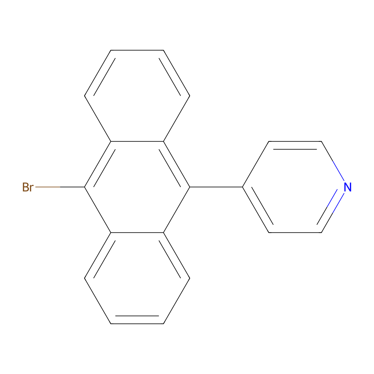 4-(10-Bromoanthracen-9-yl)pyridine molecular structure, CAS 1613383-94-0