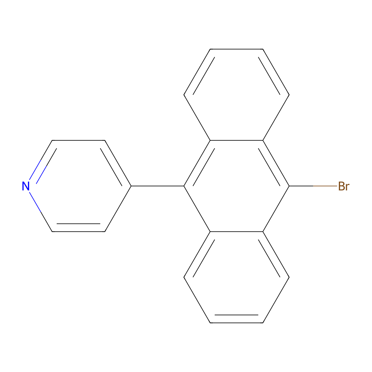 4-(10-Bromoanthracen-9-yl)pyridine molecular structure, CAS 1613383-94-0