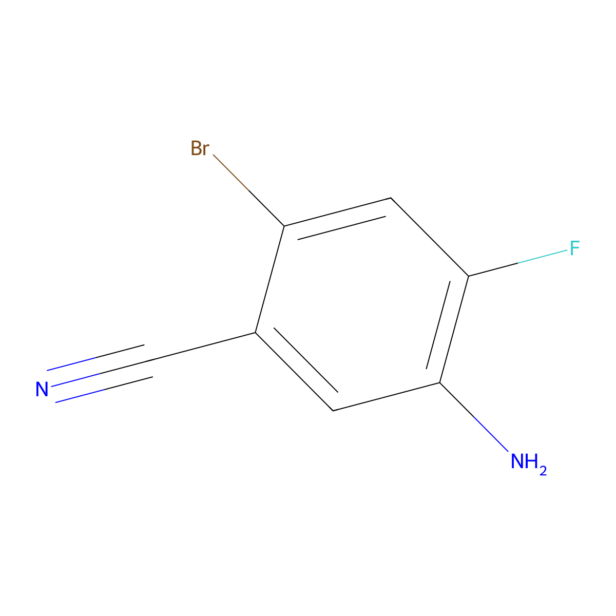 5-Amino-2-bromo-4-fluorobenzonitrile molecular structure, CAS 1613386-27-8