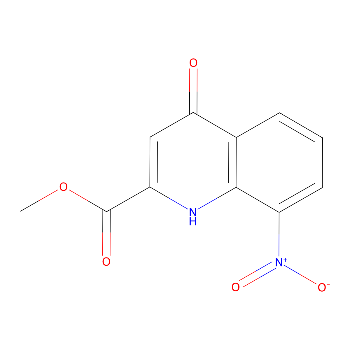 Methyl 8-nitro-4-oxo-1,4-dihydroquinoline-2-carboxylate molecular structure, CAS 16134-01-3