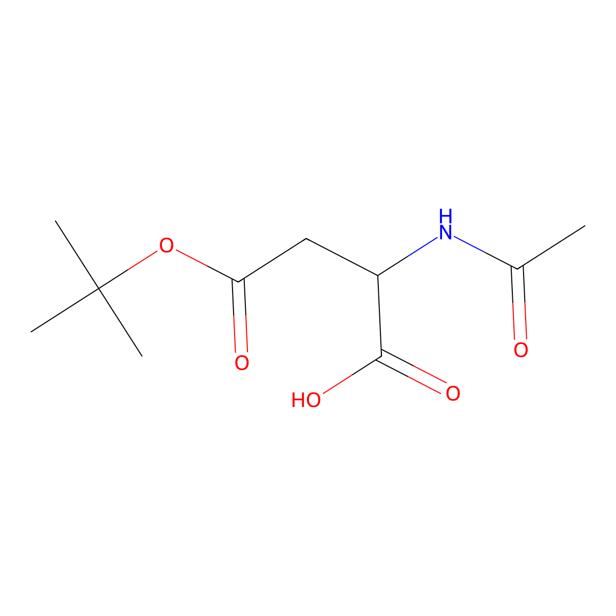 (2R)-4-(tert-butoxy)-2-acetamido-4-oxobutanoic acid molecular structure, CAS 1613409-20-3