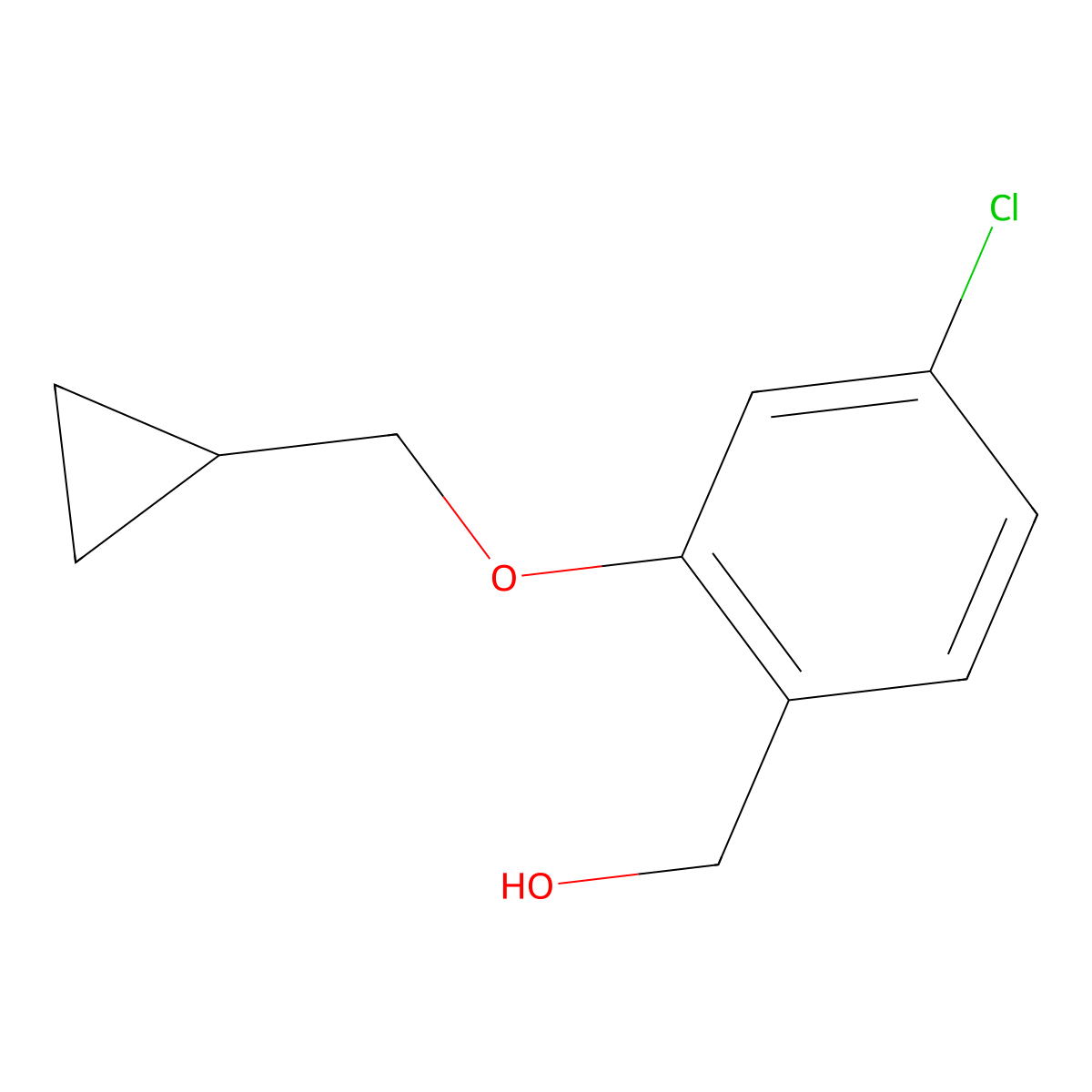 [4-Chloro-2-(cyclopropylmethoxy)phenyl]methanol molecular structure, CAS 1613412-79-5