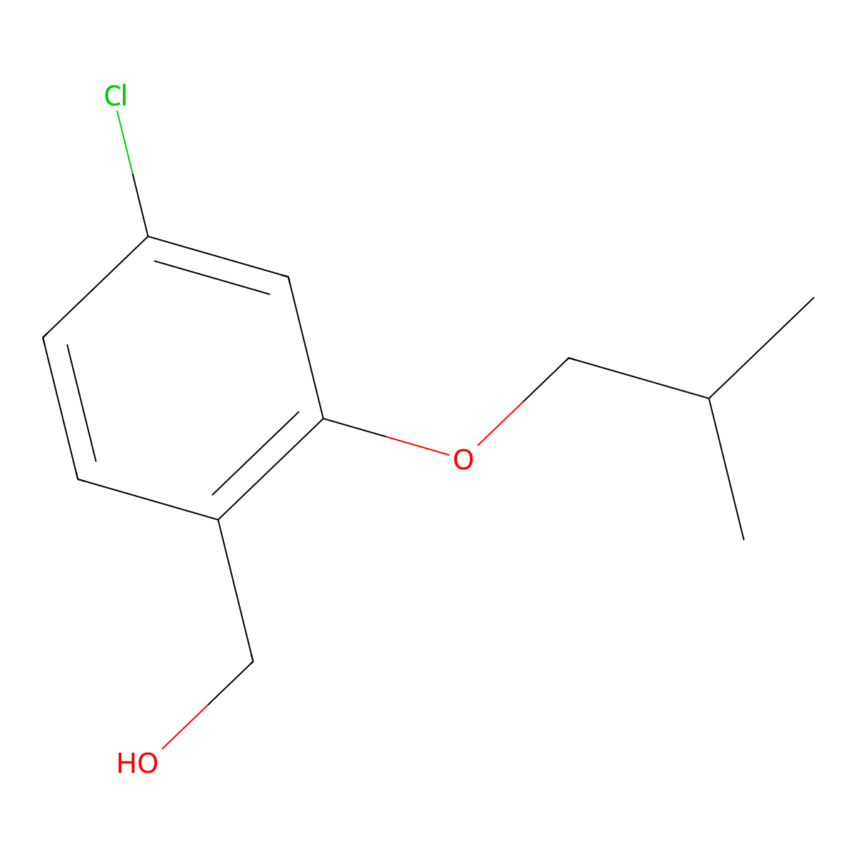 (4-Chloro-2-isobutoxyphenyl)methanol molecular structure, CAS 1613412-96-6