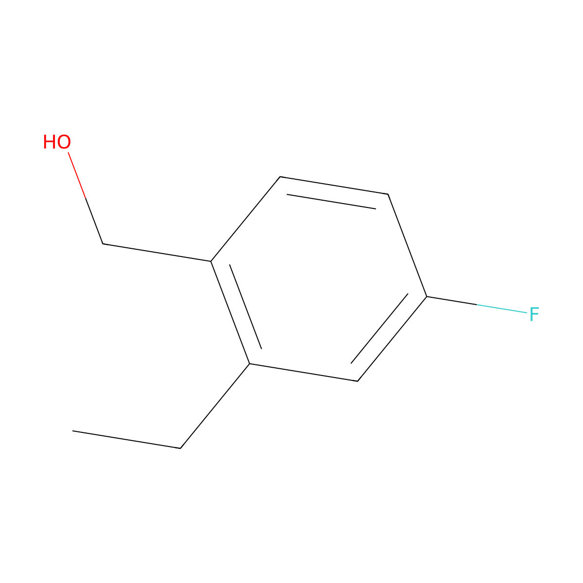 (2-Ethyl-4-fluorophenyl)methanol molecular structure, CAS 1613413-22-1