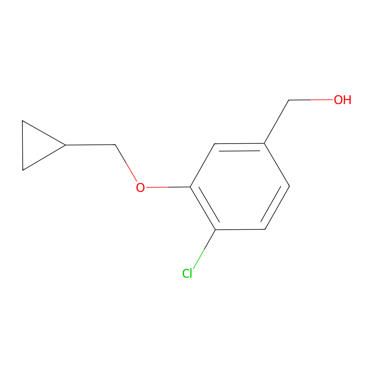 [4-Chloro-3-(cyclopropylmethoxy)phenyl]methanol molecular structure, CAS 1613413-39-0