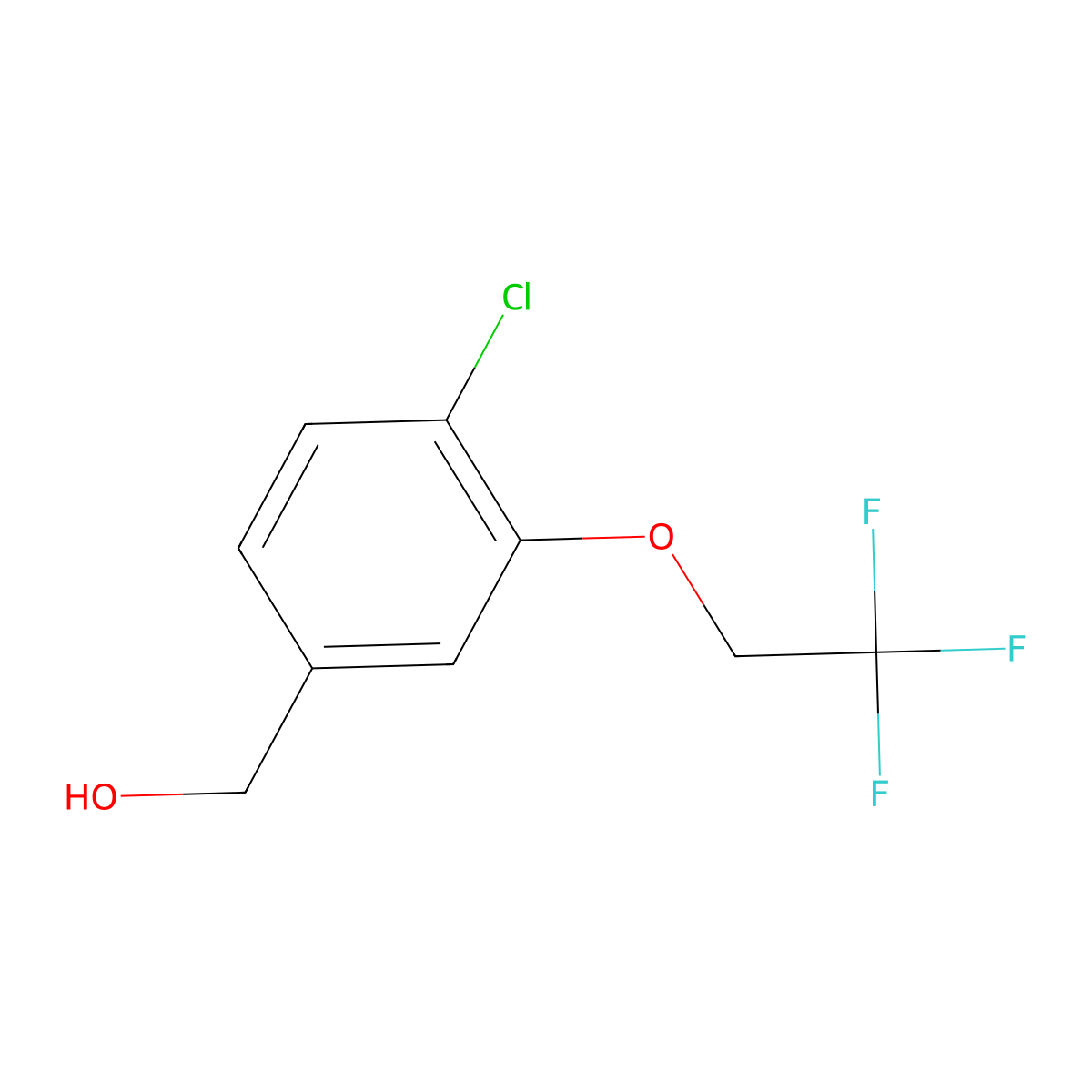 [4-Chloro-3-(2,2,2-trifluoroethoxy)phenyl]methanol molecular structure, CAS 1613413-41-4