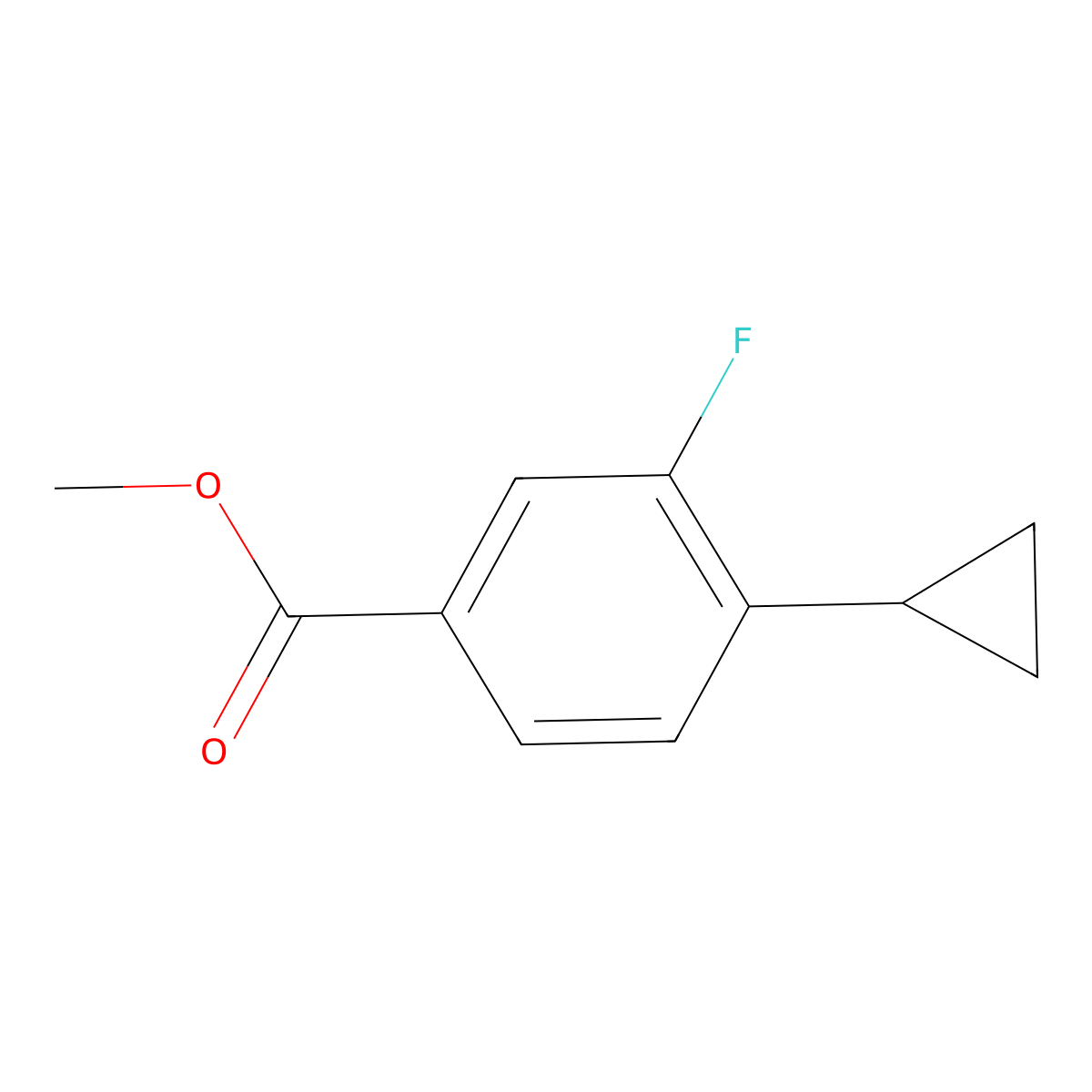 Methyl 4-cyclopropyl-3-fluorobenzoate molecular structure, CAS 1613413-70-9