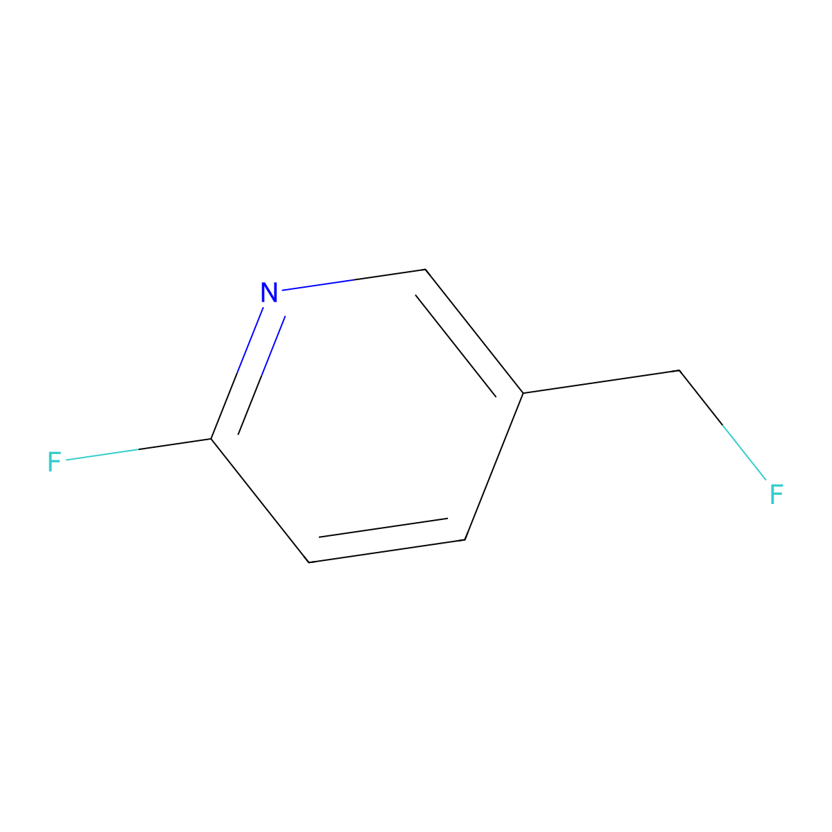 2-Fluoro-5-(fluoromethyl)pyridine molecular structure, CAS 1613417-64-3