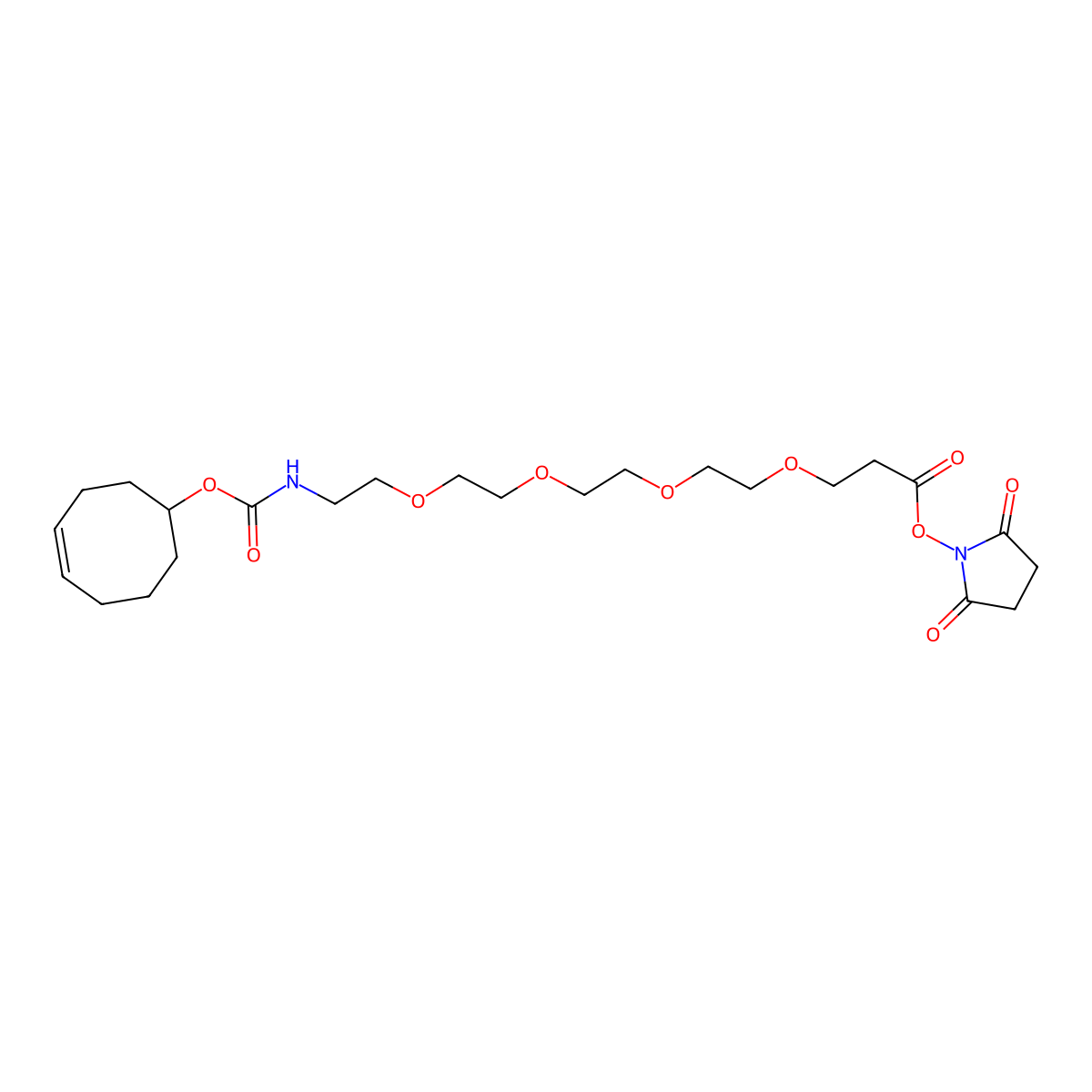 TCO-PEG4-NHS (contains 6% Dichloromethane at maximum) molecular structure, CAS 1613439-69-2