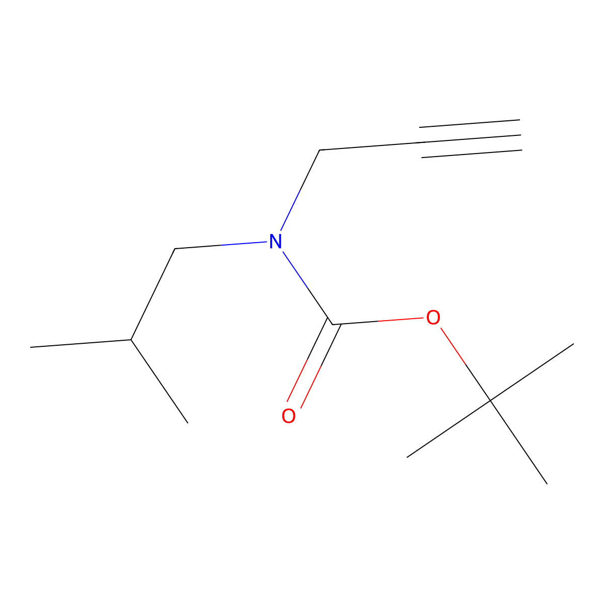 tert-butyl N-(2-methylpropyl)-N-(prop-2-yn-1-yl)carbamate molecular structure, CAS 1613446-20-0