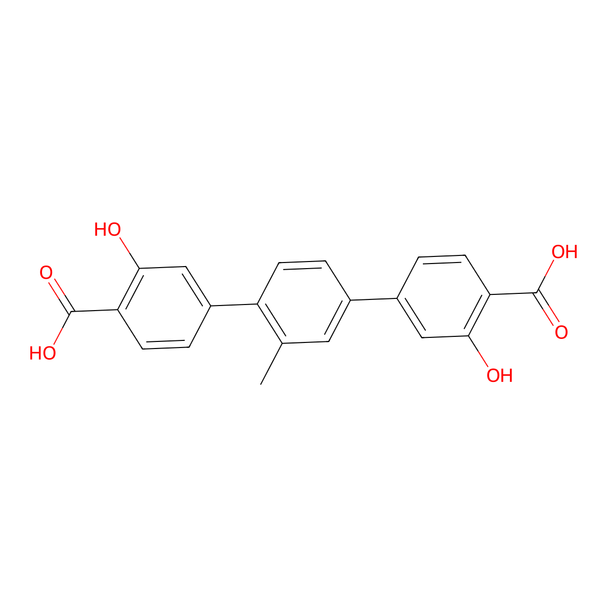 3,3''-Dihydroxy-2'-methyl-[1,1':4',1''-terphenyl]-4,4''-dicarboxylic acid molecular structure, CAS 1613451-81-2