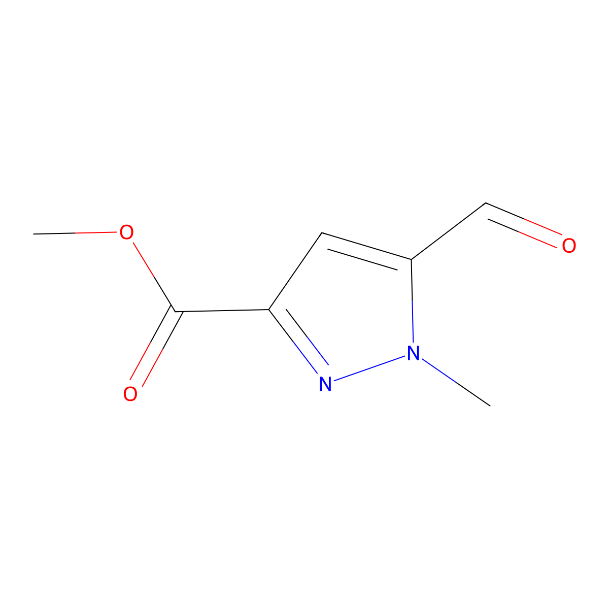 methyl 5-formyl-1-methyl-1H-pyrazole-3-carboxylate molecular structure, CAS 1613464-60-0