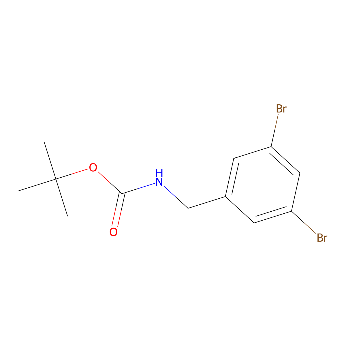 tert-butyl N-[(3,5-dibromophenyl)methyl]carbamate molecular structure, CAS 1613470-00-0