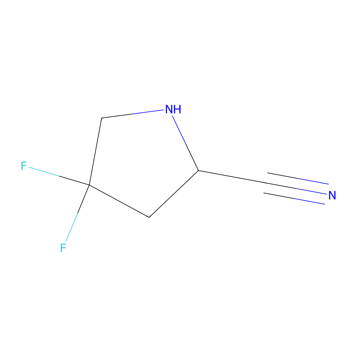 (R)-4,4-Difluoropyrrolidine-2-carbonitrile molecular structure, CAS 1613482-35-1