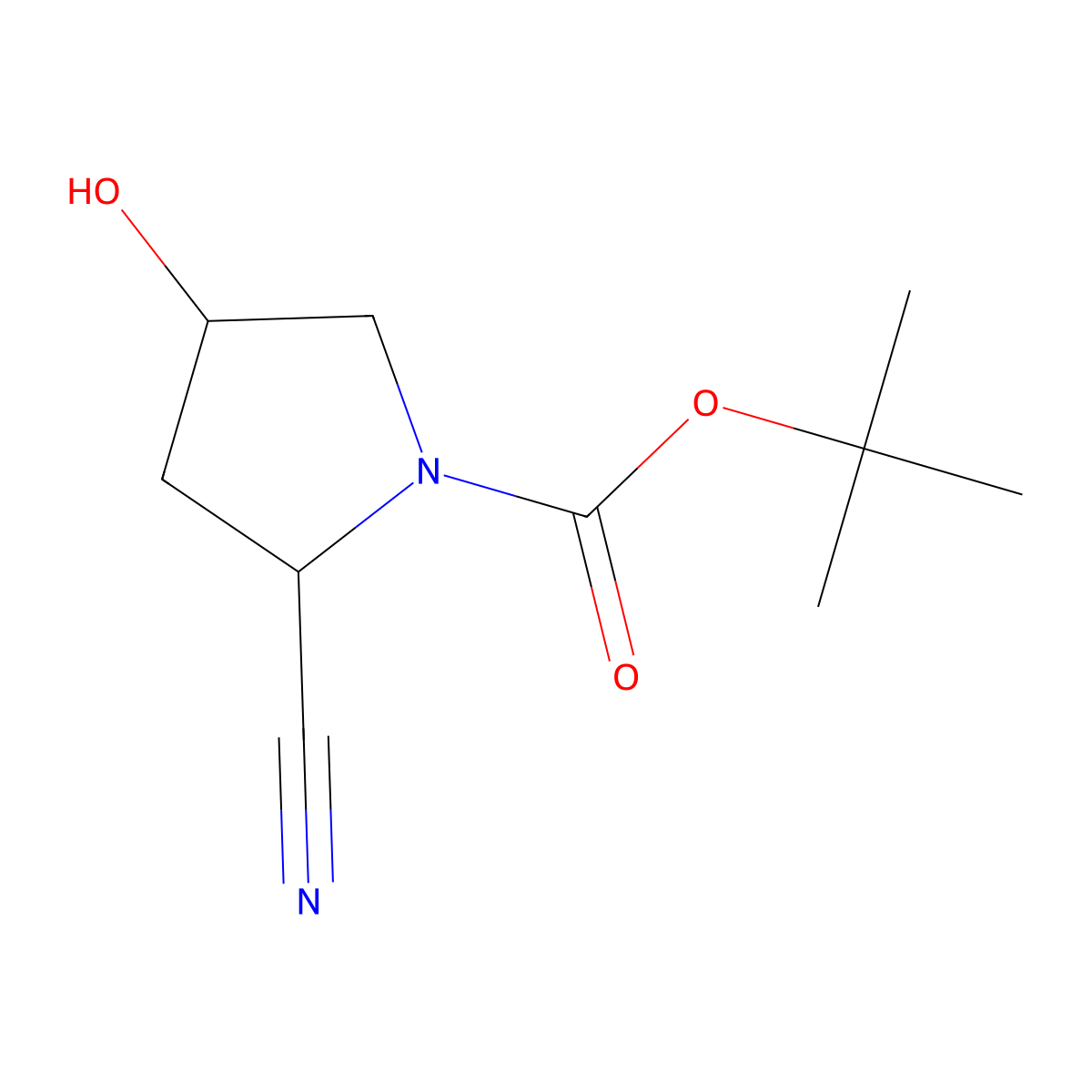 Tert-butyl (2r,4s)-2-cyano-4-hydroxypyrrolidine-1-carboxylate molecular structure, CAS 1613482-42-0