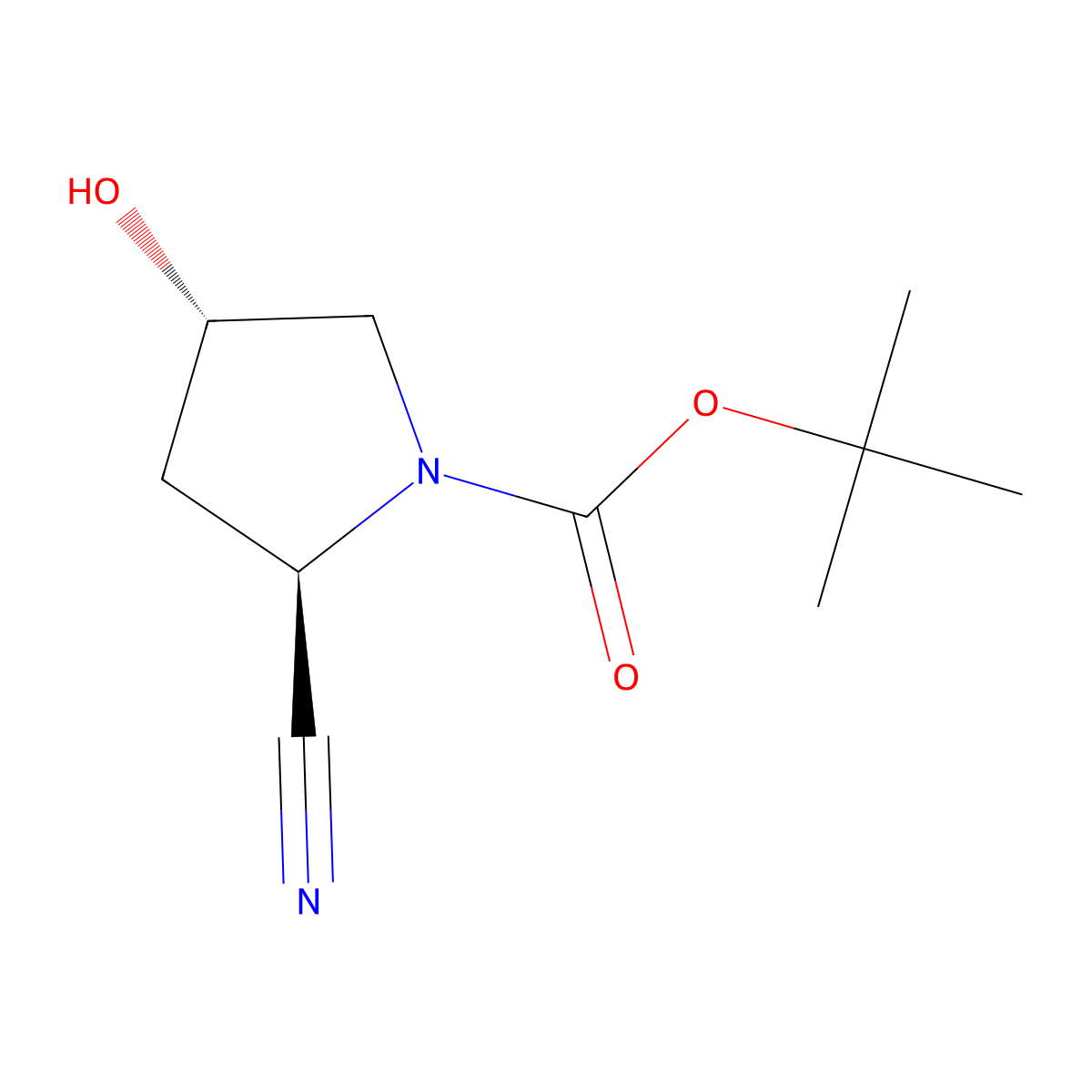 Tert-butyl (2r,4s)-2-cyano-4-hydroxypyrrolidine-1-carboxylate molecular structure, CAS 1613482-42-0