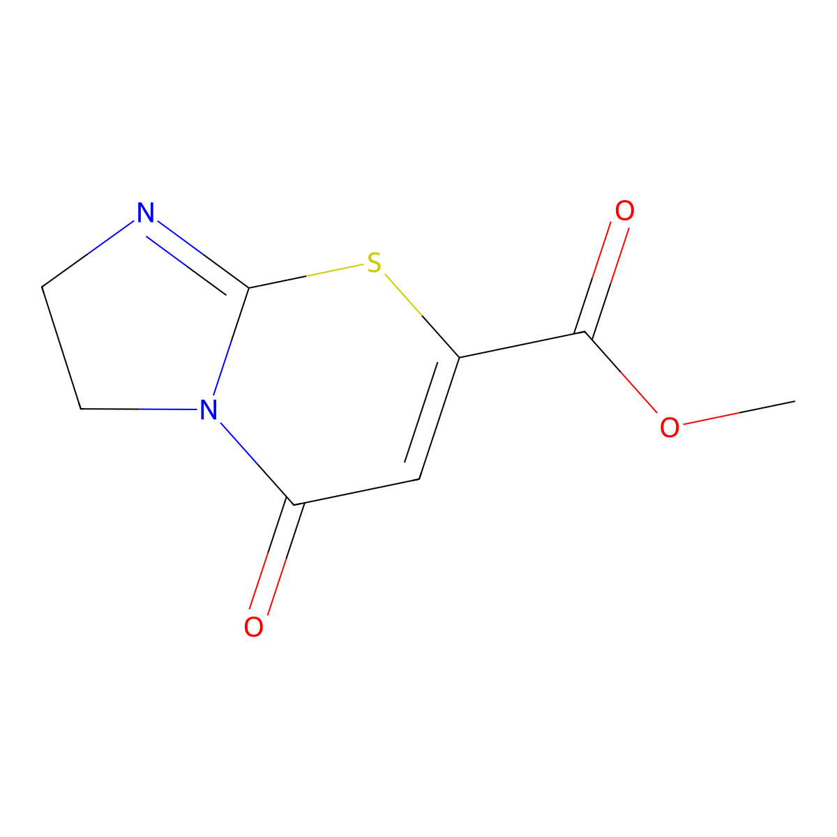Methyl 5-oxo-2,3-dihydro-5H-imidazo(2,1-b)(1,3)thiazine-7-carboxylate molecular structure, CAS 16135-22-1