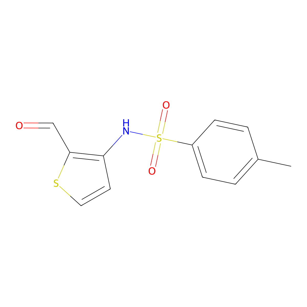 N-(2-formylthiophen-3-yl)-4-methylbenzene-1-sulfonamide molecular structure, CAS 1613505-83-1