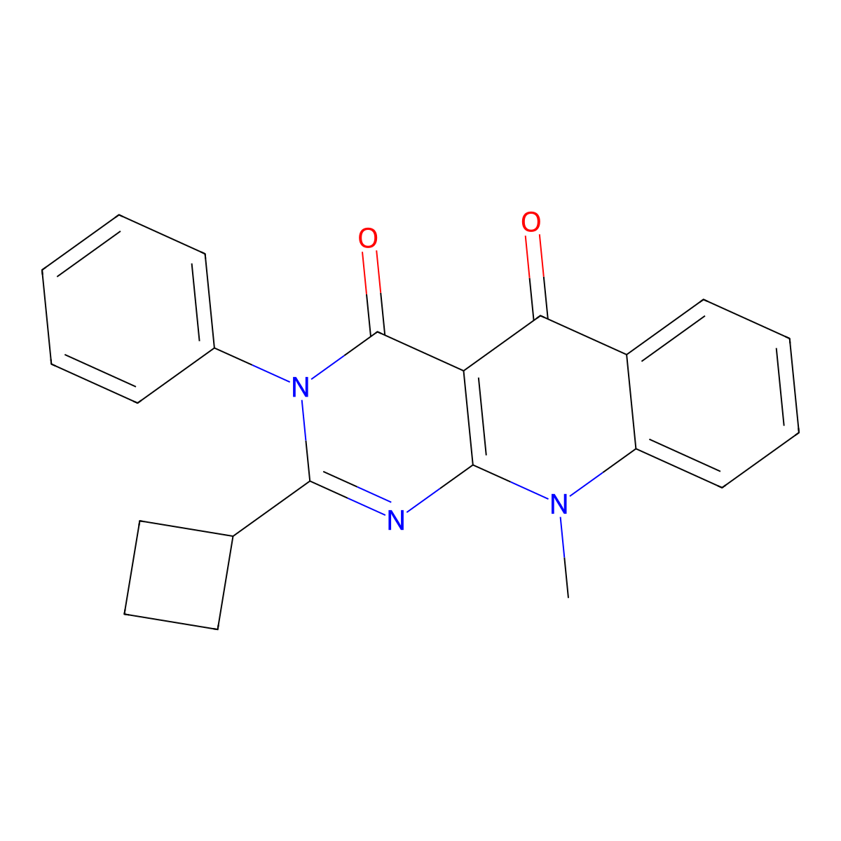 2-cyclobutyl-10-methyl-3-phenylpyrimido[4,5-b]quinoline-4,5(3H,10H)-dione molecular structure, CAS 1613509-49-1