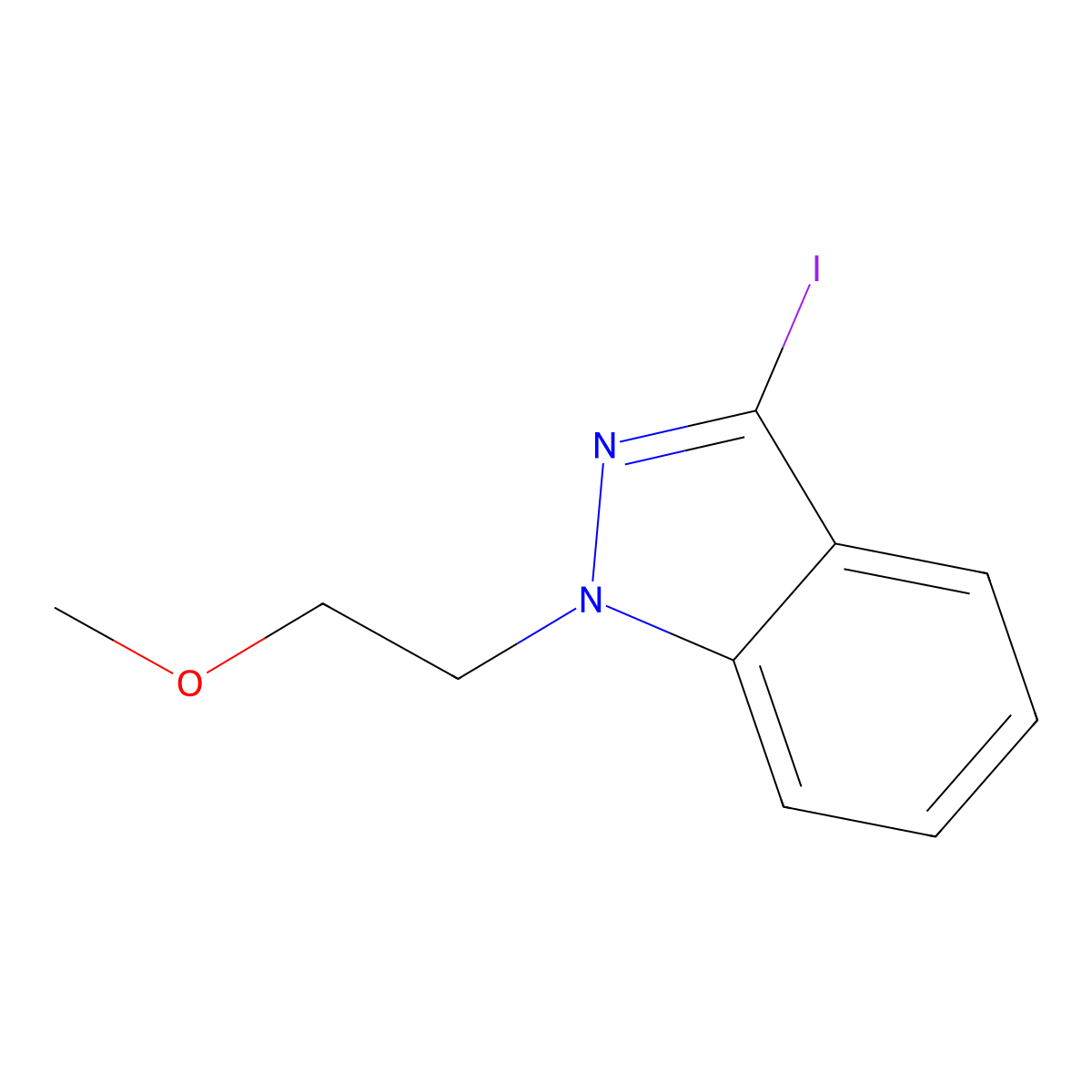 3-Iodo-1-(2-methoxyethyl)-1H-indazole molecular structure, CAS 1613515-64-2