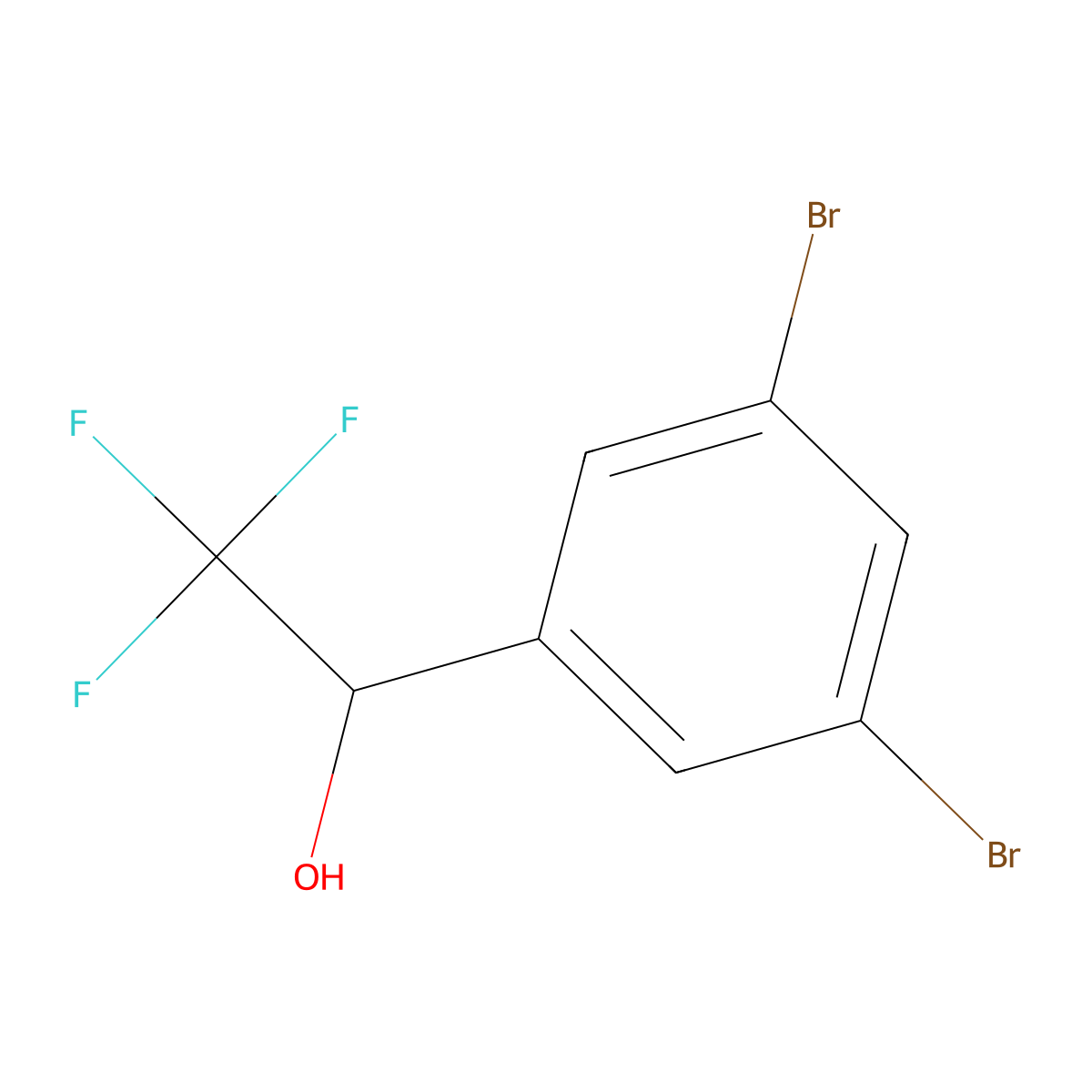 1-(3,5-Dibromophenyl)-2,2,2-trifluoroethan-1-ol molecular structure, CAS 1613518-82-3