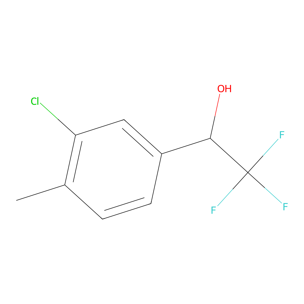 1-(3-Chloro-4-methylphenyl)-2,2,2-trifluoroethan-1-ol molecular structure, CAS 1613518-84-5