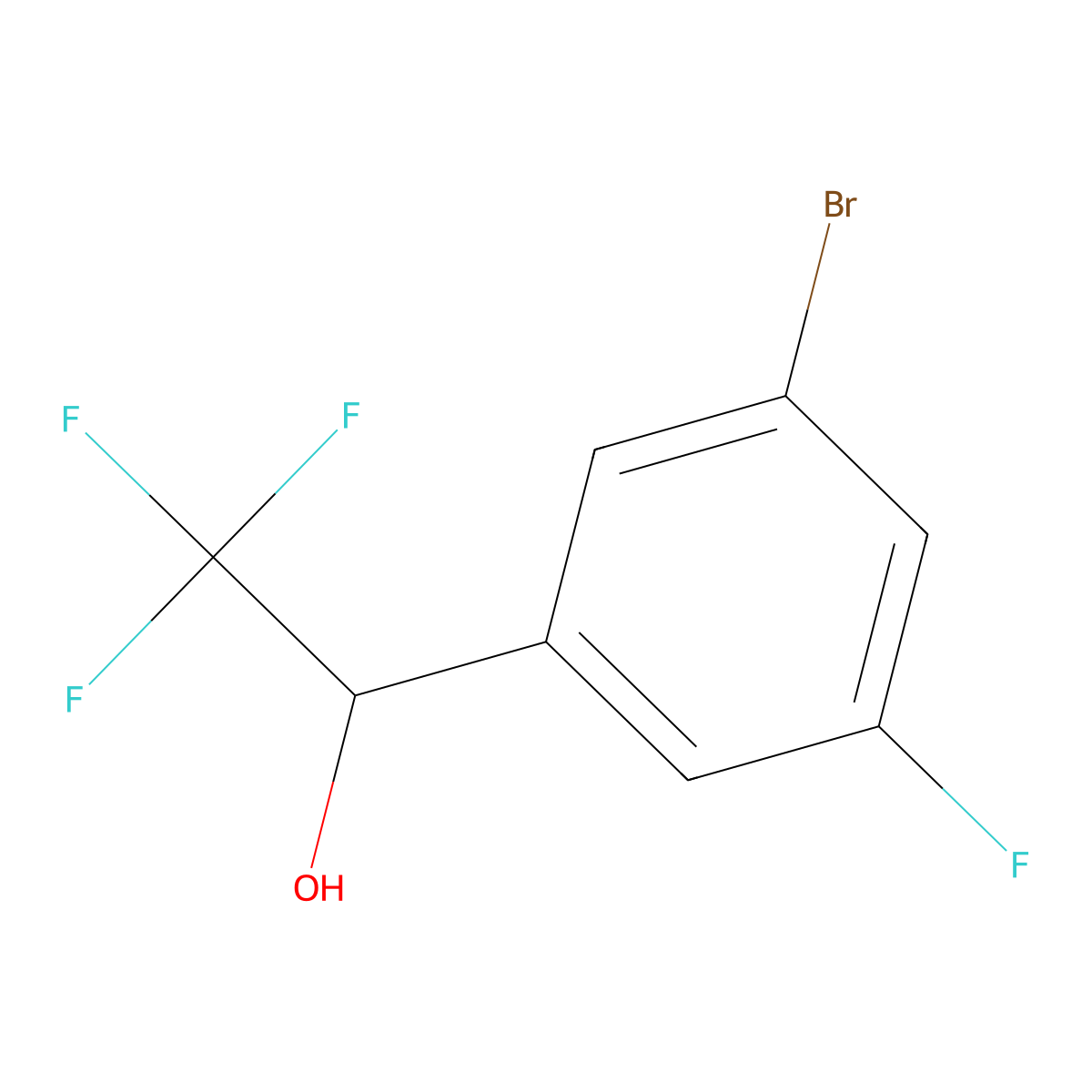 1-(3-Bromo-5-fluorophenyl)-2,2,2-trifluoroethan-1-OL molecular structure, CAS 1613518-87-8