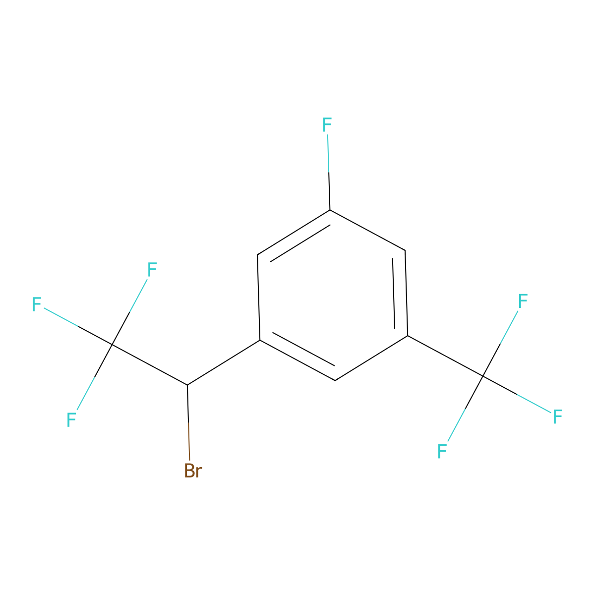 1-(1-Bromo-2,2,2-trifluoroethyl)-3-fluoro-5-(trifluoromethyl)benzene molecular structure, CAS 1613518-91-4
