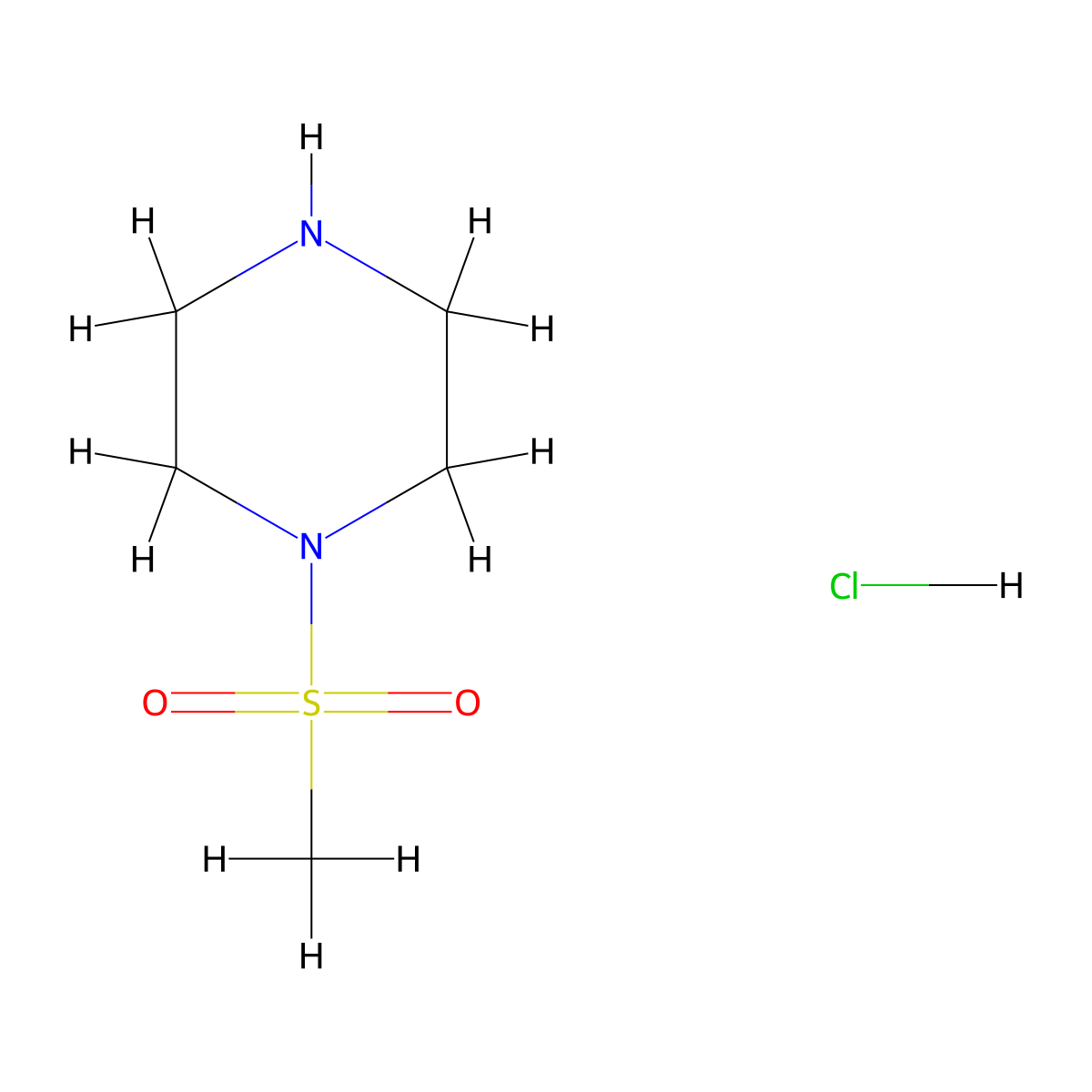 1-Methanesulfonylpiperazine hydrochloride molecular structure, CAS 161357-89-7