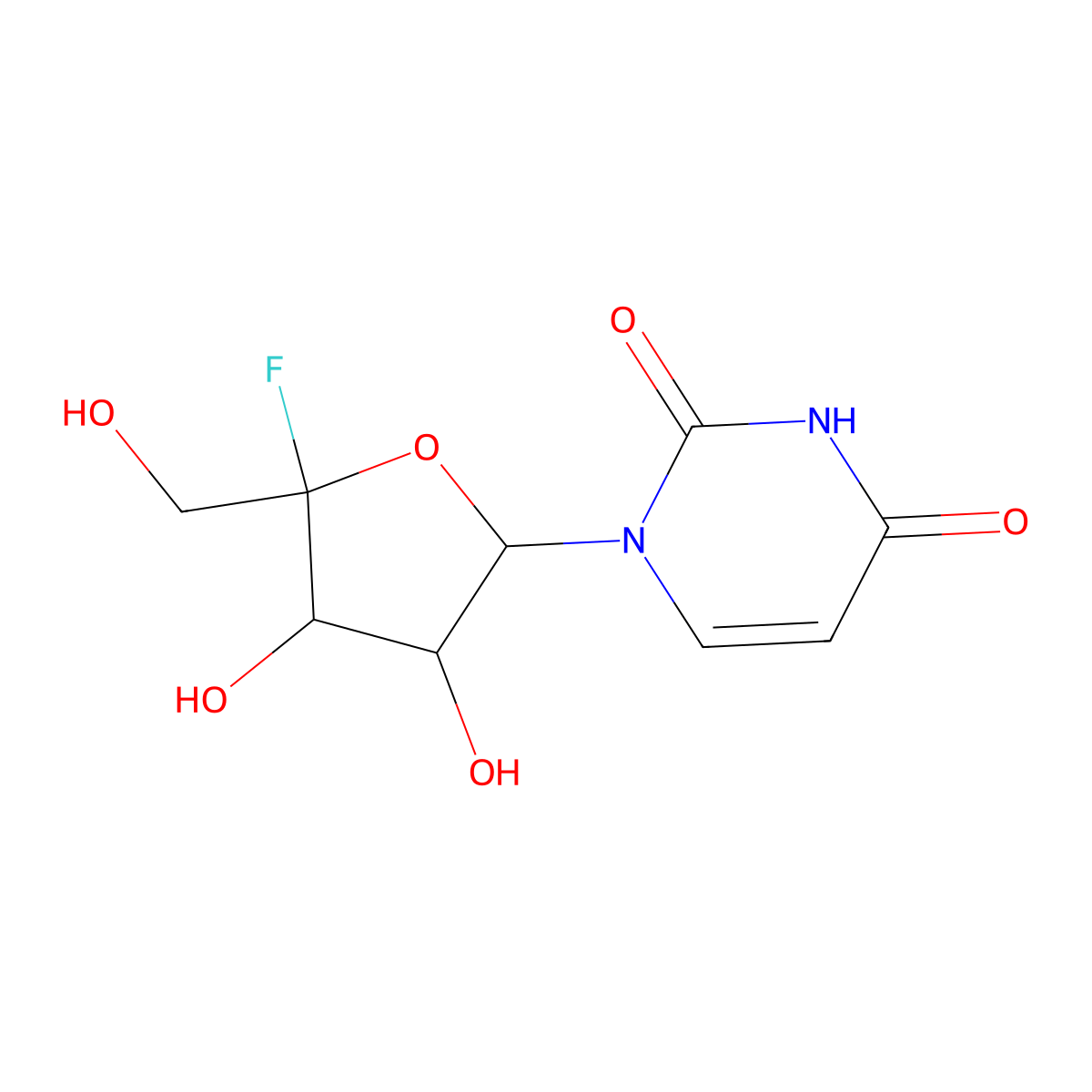 4'-Fluorouridine molecular structure, CAS 1613589-24-4