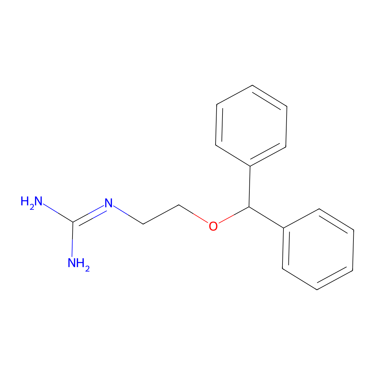 Guanidine, (2-benzhydryloxyethyl)- molecular structure, CAS 16136-32-6