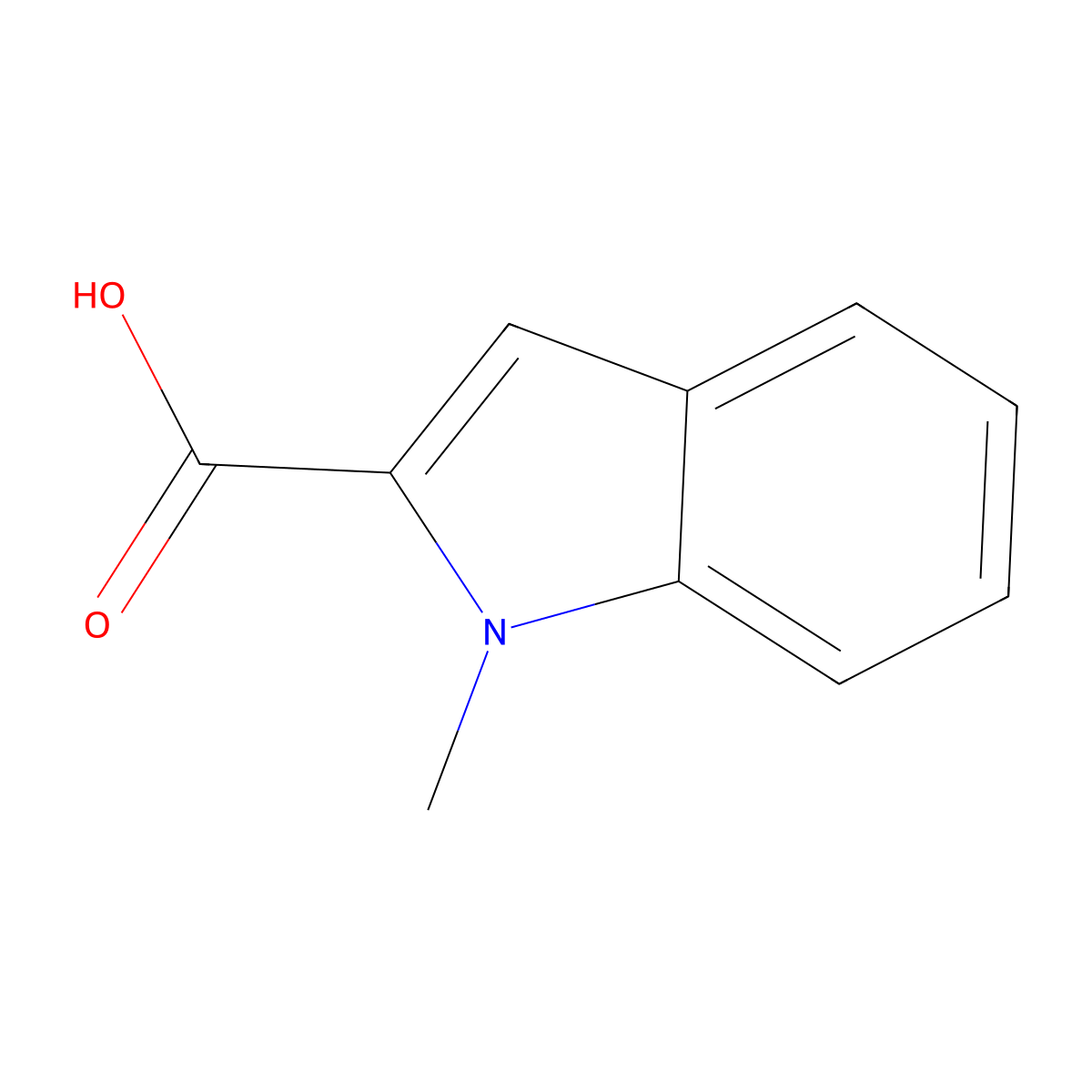 1H-Indole-2-carboxylic acid, 1-methyl- molecular structure, CAS 16136-58-6