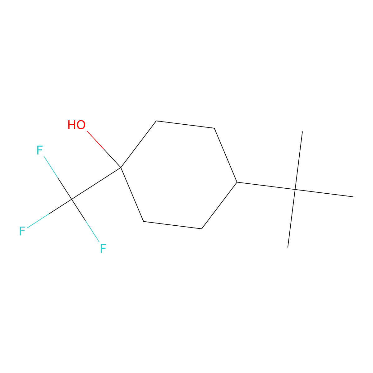 4-(tert-Butyl)-1-(trifluoromethyl)cyclohexanol molecular structure, CAS 161361-14-4
