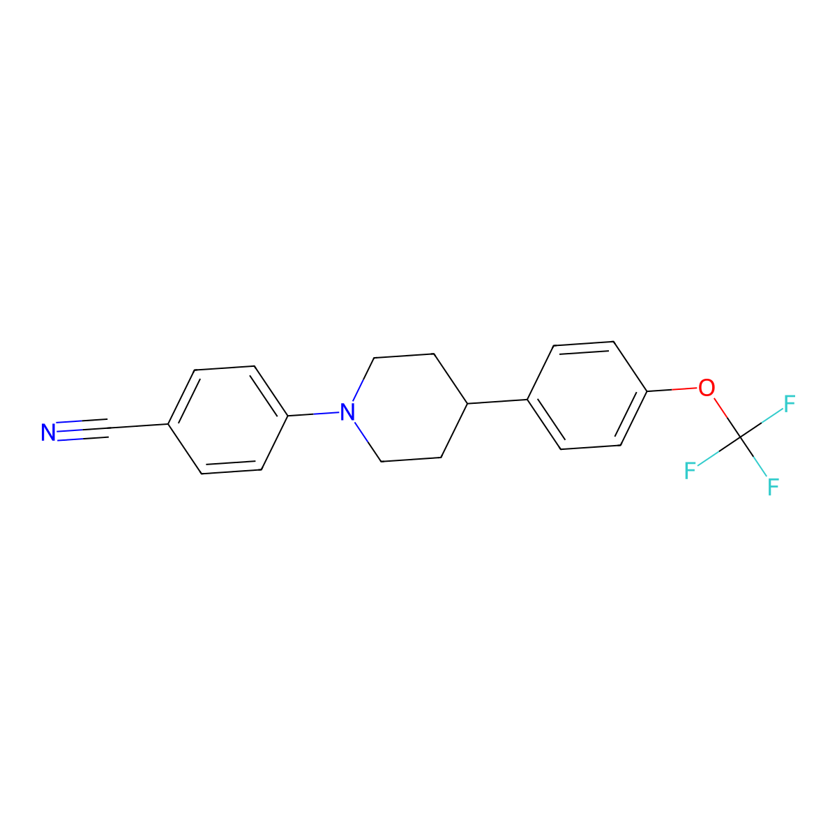 4-(4-(4-(Trifluoromethoxy)phenyl)piperidin-1-yl)benzonitrile molecular structure, CAS 1613627-57-8