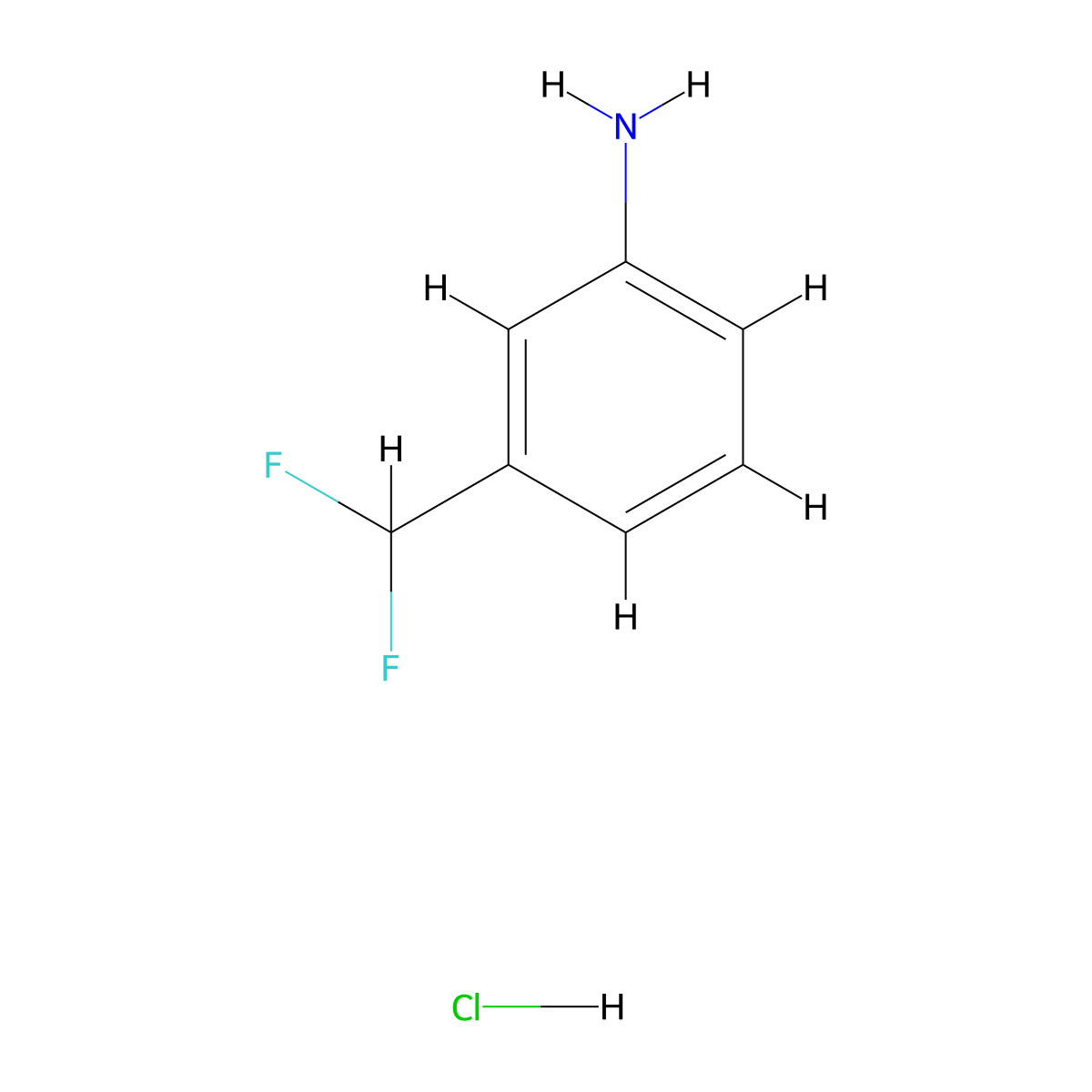 3-(Difluoromethyl)aniline hydrochloride molecular structure, CAS 161363-34-4
