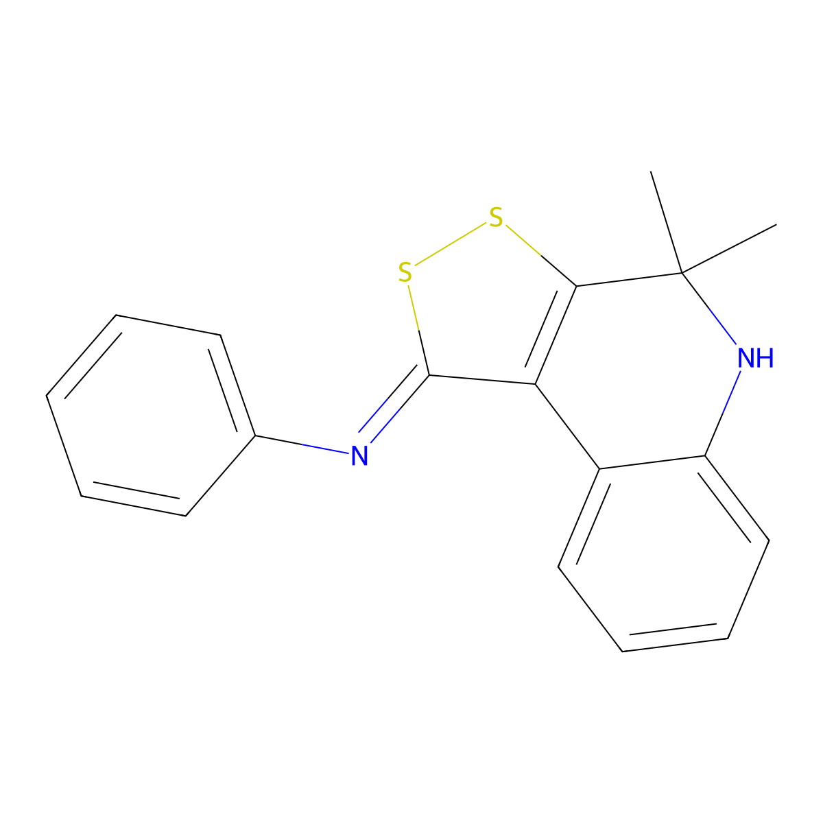 N-[(1Z)-4,4-dimethyl-4,5-dihydro-1H-[1,2]dithiolo[3,4-c]quinolin-1-ylidene]aniline molecular structure, CAS 161370-63-4