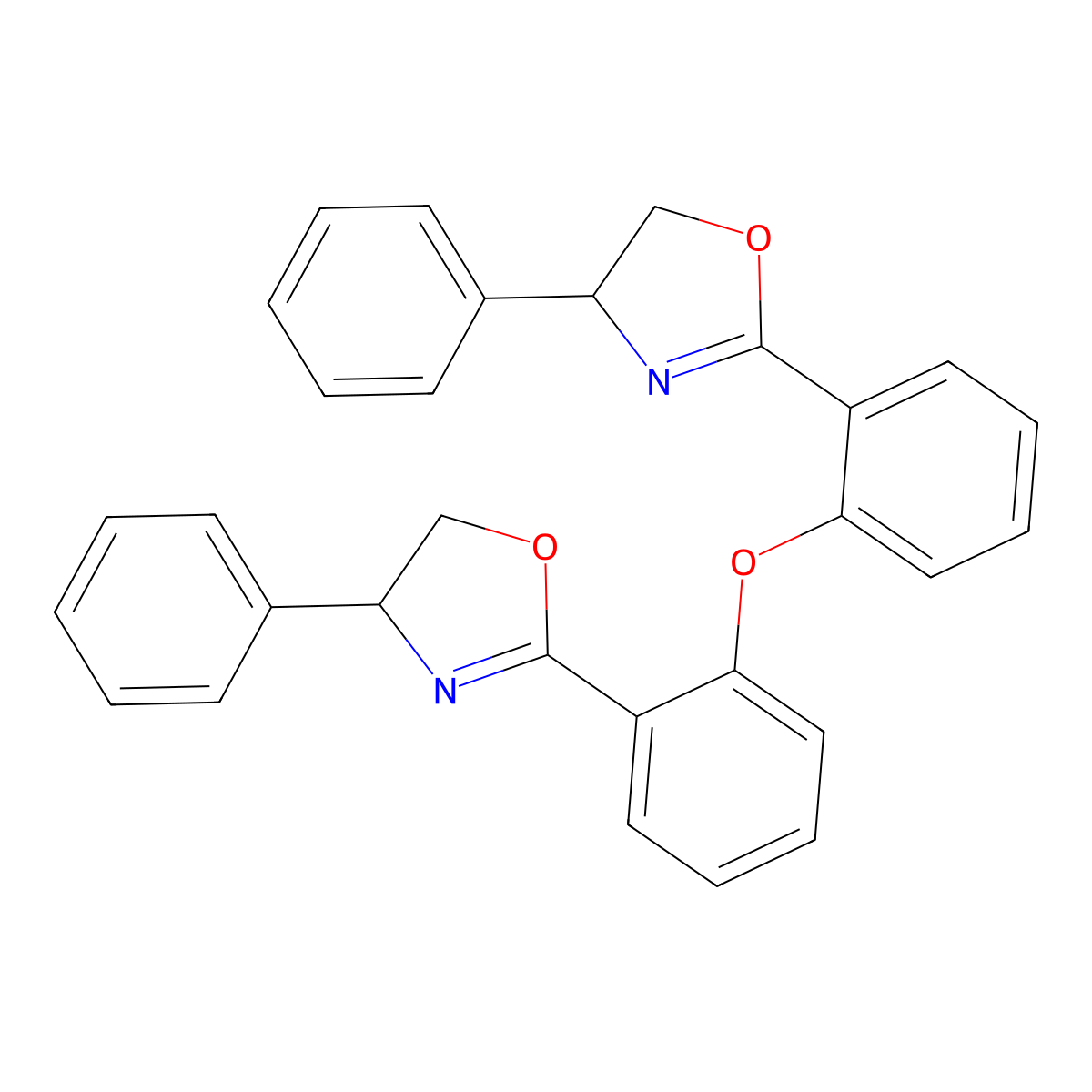 (4S,4'S)-2,2'-(oxybis(2,1-phenylene))bis(4-phenyl-4,5-dihydrooxazole) molecular structure, CAS 1613706-51-6