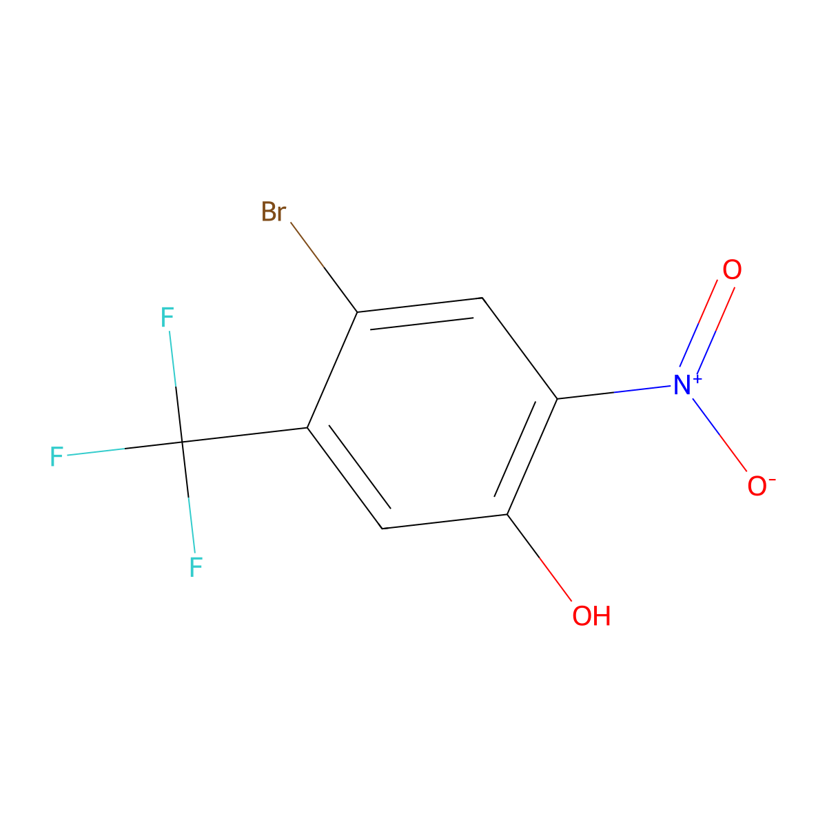 4-Bromo-2-nitro-5-(trifluoromethyl)phenol molecular structure, CAS 1613719-77-9