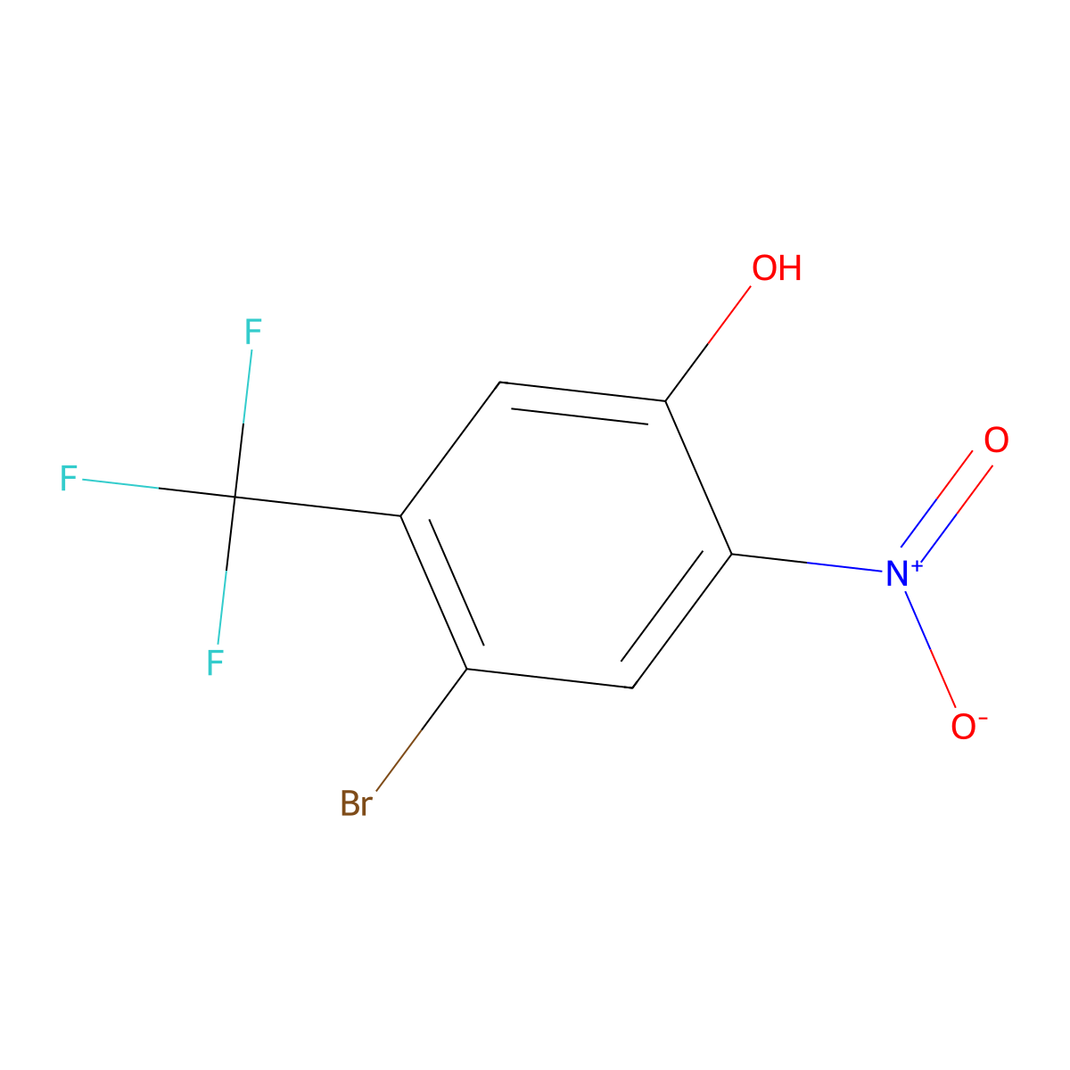 4-Bromo-2-nitro-5-(trifluoromethyl)phenol molecular structure, CAS 1613719-77-9