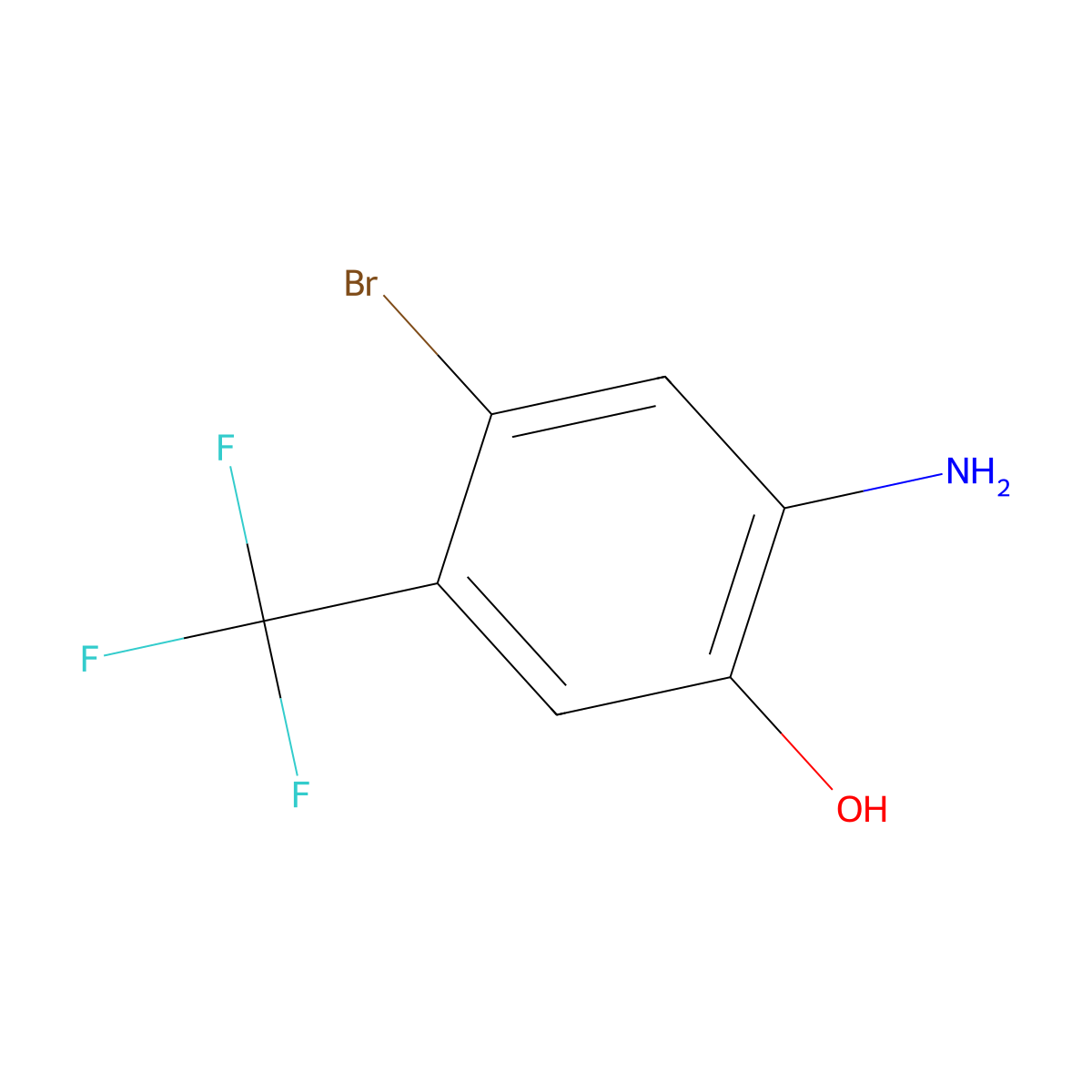 2-Amino-4-bromo-5-(trifluoromethyl)phenol molecular structure, CAS 1613719-78-0