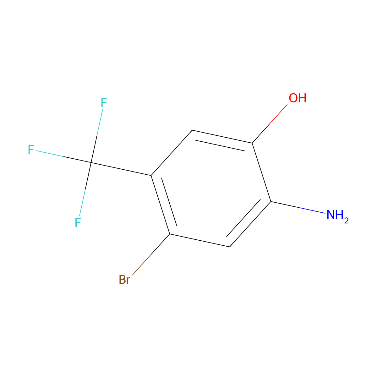 2-Amino-4-bromo-5-(trifluoromethyl)phenol molecular structure, CAS 1613719-78-0