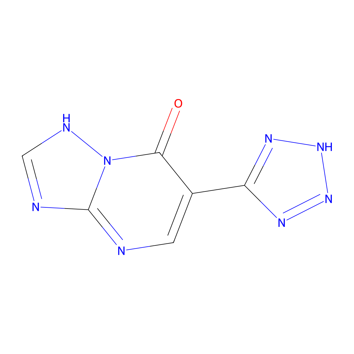 6-(1H-1,2,3,4-tetrazol-5-yl)-4H,7H-[1,2,4]triazolo[1,5-a]pyrimidin-7-one molecular structure, CAS 161372-20-9