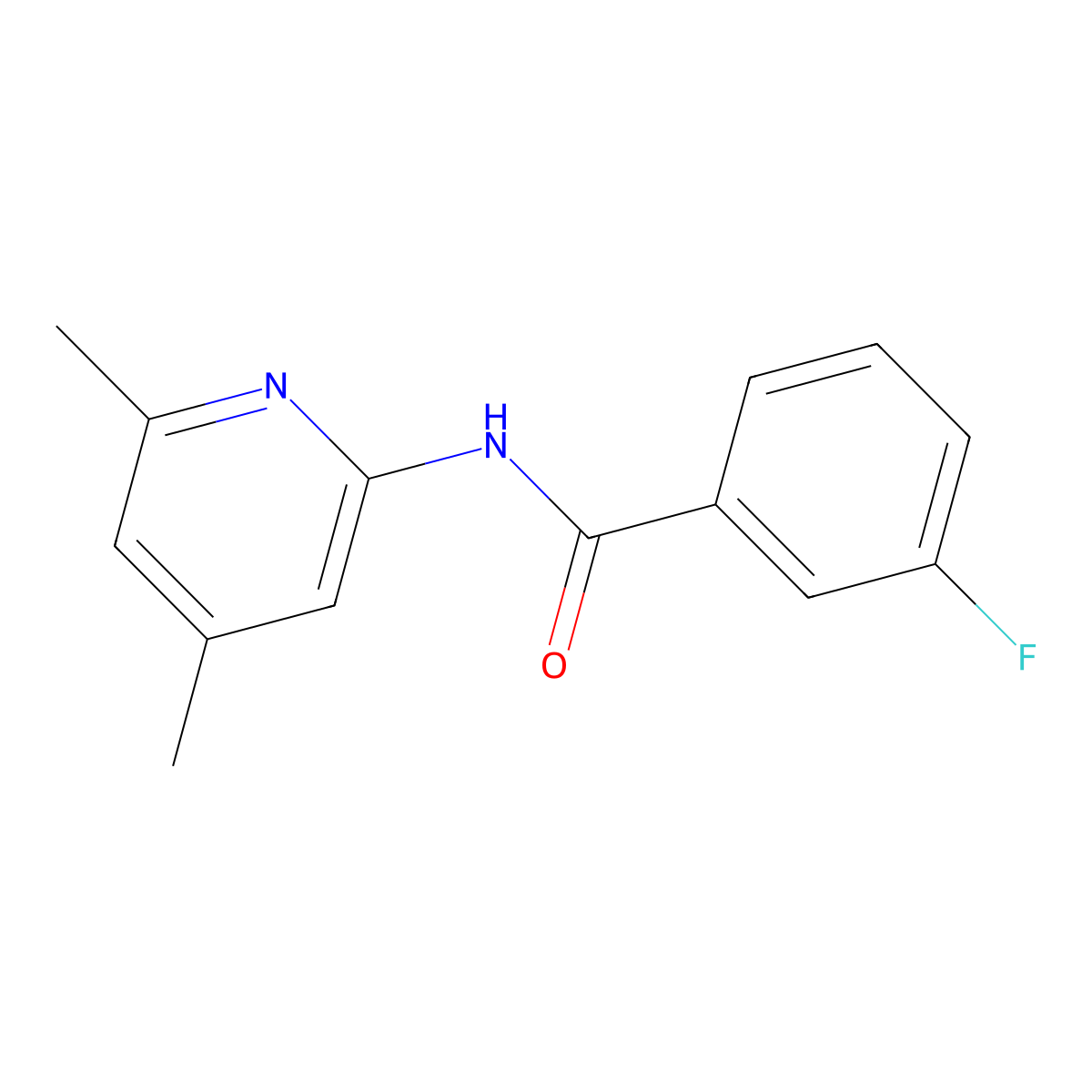 N-(4,6-dimethylpyridin-2-yl)-3-fluorobenzamide molecular structure, CAS 161372-82-3