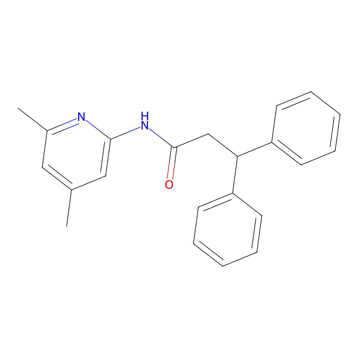 N-(4,6-dimethylpyridin-2-yl)-3,3-diphenylpropanamide molecular structure, CAS 161372-98-1