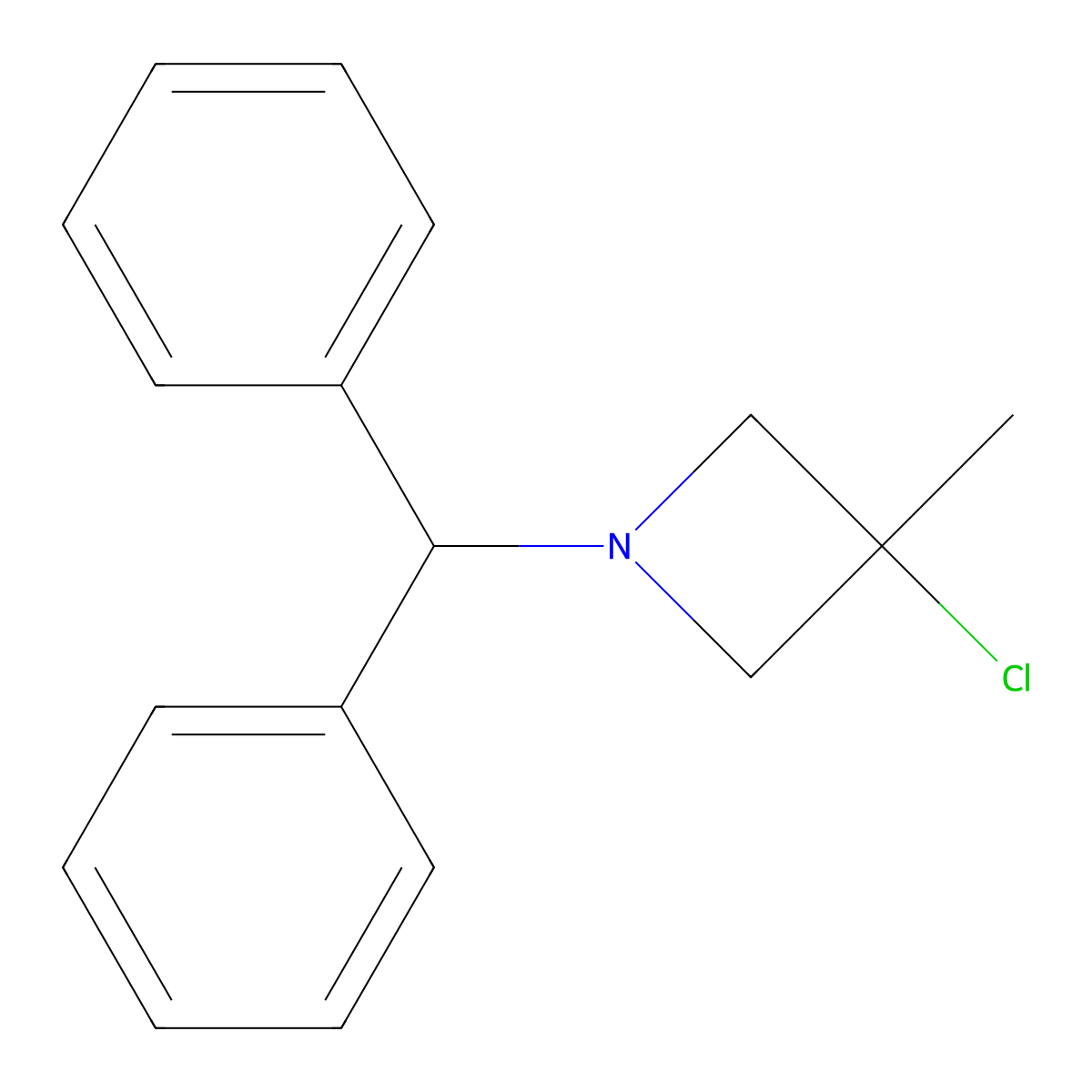 1-Benzhydryl-3-chloro-3-methyl-azetidine molecular structure, CAS 1613721-74-6