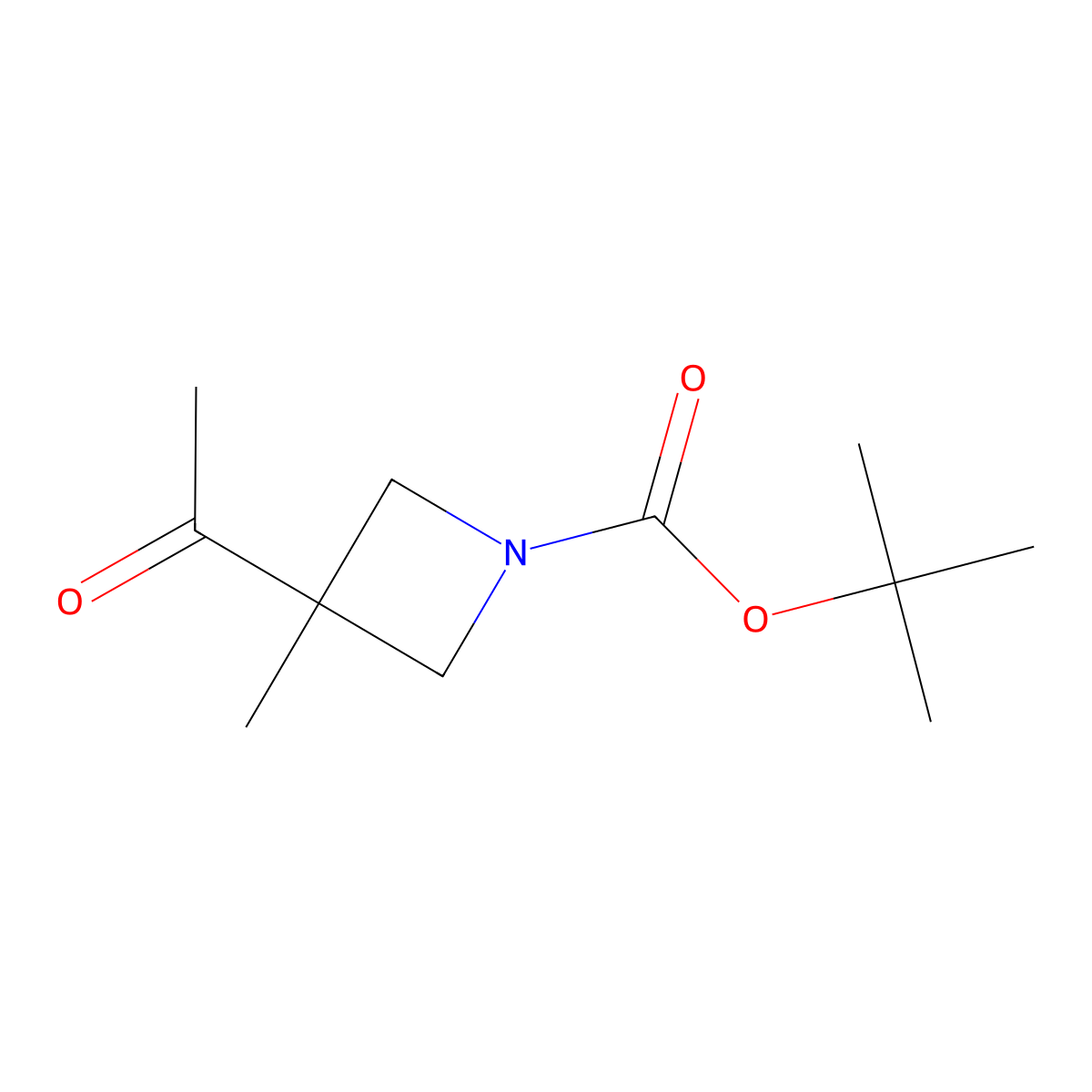 Tert-butyl 3-acetyl-3-methylazetidine-1-carboxylate molecular structure, CAS 1613722-03-4