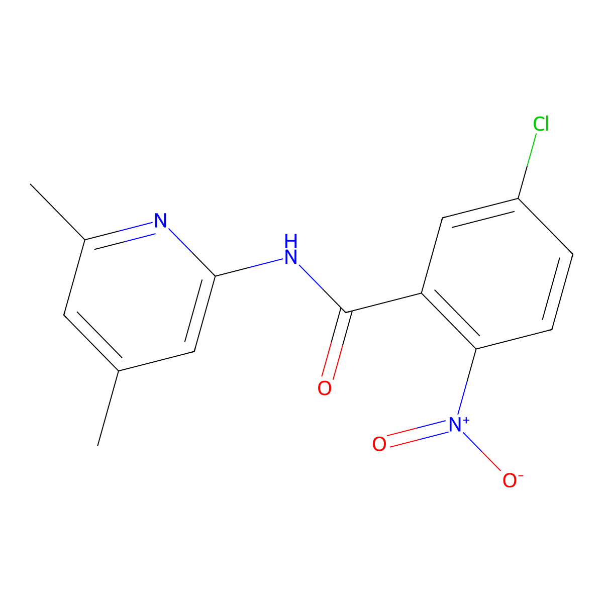 5-chloro-N-(4,6-dimethylpyridin-2-yl)-2-nitrobenzamide molecular structure, CAS 161373-01-9