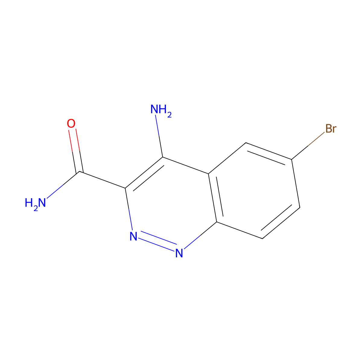 4-Amino-6-bromocinnoline-3-carboxamide molecular structure, CAS 161373-36-0